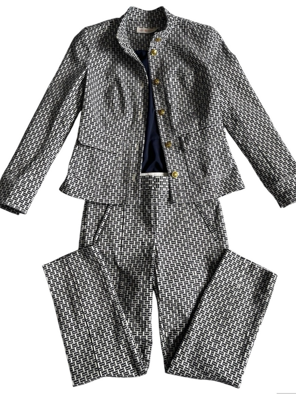 Tory Burch blue and White Patterned Pantsuit set